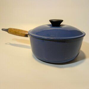 VTG Le Creuset Signature Enameled Cast Iron Saucepan Pot, Marseille Blue #18